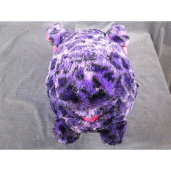 CVS Purple Leopard Print Plush Jumbo Piggy Bank Coin Bank With Stopper Like New - Picture 6 of 13